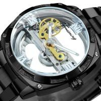 ราคา Forsining นาฬิกาโชว์กลไกแบบใสสำหรับผู้ชายนาฬิกาแบรนด์ชั้นนำสายเหล็กหรูหราทรงสี่เหลี่ยมสีทอง (14509116021)