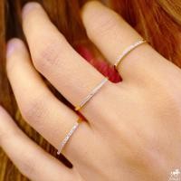 ราคา S3VIP แหวนเพชรแท้ทองคำแท้ อีเทอนิที Eternity Ring เพชรเหลี่ยมกุหลาบ ทองคำแท้ 9k 37 5 ขายได้ มีใบรับประกัน (18075341046)