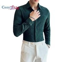 ราคา Cozy Up เสื้อแขนยาวแฟชั่นแสงหรูหราพิมพ์สลิมฟิตผู้ชายสไตล์อังกฤษ (15784034480)