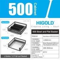 ราคา HIGOLD Cabinet Pull Out Basket Double Drawer With Dish Rack 304 Stainless Steel Kitchen Storage Seasoning Basket Dish Basket Premium Grey (18602778526)