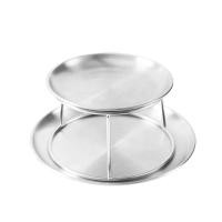 ราคา Seafood Plate Set Double Stainless Steel Snack Plate Afternoon Tea Cake (15244663407)