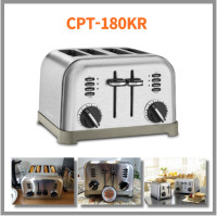 ราคา Cuisinart สแตนเลสเครื่องปิ้งขนมปัง4ชิ้น CPT 180KR สแตนเลส1 5นิ้วช่องปิ้งขนมปังกว้างมีสองแผงควบคุมหน้าปัดสีน้ำตาลตั้งค่าได้6หน้าปัดอุ่นร้อนคู่ปุ่มละลายน้ำแข็งและเบเกิลพร้อมตัวชี้วัด LED (18670393413)