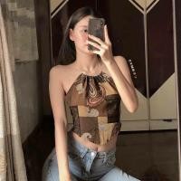 ราคา เสื้อครอปเว้าหลัง เสื้อครอปชายสามเหลี่ยม สายเดี่ยว เสื้อโชว์หลัง (11619282945)