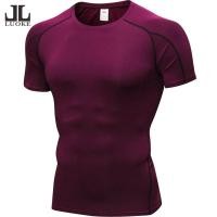 ราคา Luoke PRO แขนสั้น Straitjacket สำหรับชายฟิตเนสกีฬาวิ่งการฝึกอบรม Elastic Quick drying สีแดงไวน์เสื้อยืด (458477726)