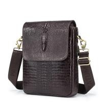 ราคา SCHLATUM กระเป๋าสะพายไหล่แบบลำลองหนังแท้สำหรับผู้ชายสีน้ำตาลเข้มลายโคโครดิลกระเป๋าหิ้วผู้ชายสีน้ำตาลเข้มสไตล์วินเทจ (20404480021)