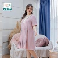 ราคา LX0047 ชุดเดรส สาวอวบ เดรส แต่งปกช่วงคอ กระดุมหน้าหลอกมีซับด้านในทั้งตัว มีซิปด้านหลัง กระโปรงอัดพลีท เสื้อผ้าพลัสไซส์ เสื้อผ้าสาวอวบ คุณภาพพรีเมี่ยม ชุด เดรส สาว อวบ ชุด เดรส คน อ้วน (18965018848)