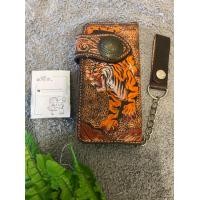 ราคา กระเป๋าสตางค์หนังแกะลาย ใบยาว ผู้ชายสไตล์วินเทจ (14808022763)