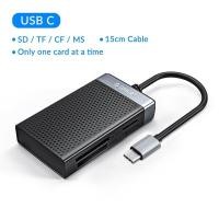 ราคา ออก E TAX ลดหย่อนภาษีได้ ORICO 4 in 1 USB 3 0 Card Reader 5Gbps USB C Portable Memory Smart Card Reader Read Simultaneously for SD TF CF MS r 15cm Cable CL4T (15123917130)