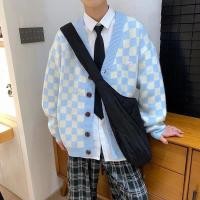 ราคา พร้อมส่ง เสื้อคลุมคาดิแกนไหมพรม เสื้อคลุมกันหนาว ลายตารางหมากรุก CHESS สไตล์เกาหลี ผ้าดีใส่สบาย J15 (13968086718)