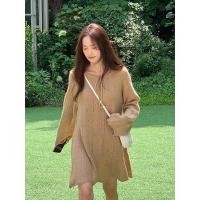 ราคา พร้อมส่ง เดรส แขนยาว ลายฉลุ สไตล์เกาหลี 62059 (20939109704)