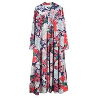 ราคา XITAO Dress Vintage Long Sleeve Loose Floral Print Dress (19924846180)