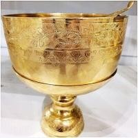 ราคา ขันพานตอกลายบัว 9 นิ้ว แฮนด์เมด พร้อมทัพพีทองเหลืองแท้ตอกลาย (7683802721)