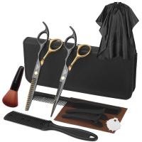 ราคา ทองดำกรรไกรตัดแต่งทรงผม ชุดกรรไกรตัดผมกรรไกรตัดผม กรรไกรตัดผมสีทองดำ ขนาด 9PCS 10PCSพร้อมกระเป๋าและอุปกรณ์ชุดตัดแต่งทรงผม คมมาก ชุดตัดผม อุปกรณ์ตัดผม (11361653410)
