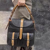 ราคา BeeGreen กระเป๋าเป้สะพายหลังผู้หญิงหนังแท้อเนกประสงค์อเนกประสงค์อเนกประสงค์กระเป๋าสะพายไหล่แฟชั่นกระเป๋านักเรียน (18251283120)