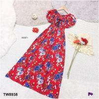 ราคา TW8938 แม็กซี่เดรสเปิดไหล่ลายดอก (561140211)