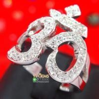 ราคา แหวนโอม แหวนเพชร แหวนเงินแท้ ชุบทองคำขาว เพชร Swiss YTG 10432 (17538151682)