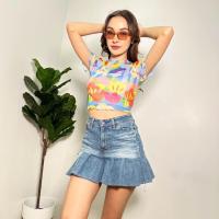 ราคา Crop Y2K เสื้อครอปผ้าซีทรู ครอป ซีทรู ชีฟอง เที่ยวทะเล Y2K เสื้อสง (20297044135)