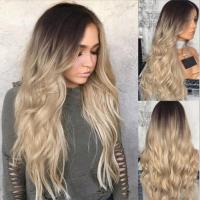 ราคา Tse วิกผมผมยาวลอนคาดศีรษะสีทองไล่ระดับสีกลาง (20766625047)