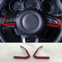 ราคา สีแดงภายใน ABS พวงมาลัย Trim สำหรับ Mazda CX 3 CX3 2016 2018 FashionInterior อุปกรณ์เสริม Mouldings ภายใน1คู่ 1คู่ (935622796)