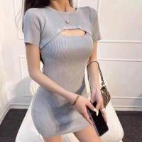 ราคา JaJa พร้อมส่ง เดรสไหมพรม เดรสเข้ารูป เนื้อผ้านิ่มมากๆ ทรงเปิดอกเปิดใจ (9563317537)