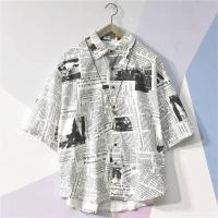 ราคา Suikone เสื้อเชิ้ตแขนยาวผู้ชายเสื้อเชิ้ตพิมพ์ลายสติ๊กเกอร์หนังสือพิมพ์ย้อนยุคสไตล์ญี่ปุ่นเสื้อคาร์ดิแกนเนื้อบางแขนยาวเสื้อเชิ้ตลายดอก (17667665255)