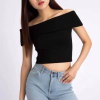 ราคา Closet Crush Off shoulder basic top Black เสื้อปาดไหล่ทรงเบสิค (21119439290)