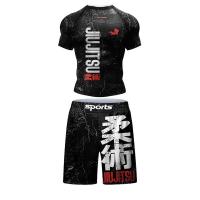 ราคา Jitsu Rashguard Kaus MMA กางเกงสำหรับผู้ชาย4ชิ้น เซ็ตใหม่ Grappling Bjj Bjj มวยกางเกงขาสั้นออกกำลังกายผื่นชุดออกกำลังกาย (20887638784)
