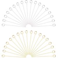 ราคา 160 pcs 30mm 1 1 inch 304 Stainless Steel Head Pins Findings 21 Gauge 0 7mm Open Eye Pin for Earring Pendant Bracelet Jewelry DIY Craft Making Golden Silver (9710277977)