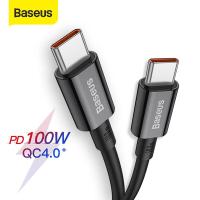ราคา Baseus USB C สายสำหรับ Huawei 40 Pro Samsung Xiaomi USB สาย C ประเภท Type C Quick Charge 100W Fast Charging สำหรับ AppleBook MateBook X Pro HP แผ่นรองเดล Pro ลวด (8841173744)