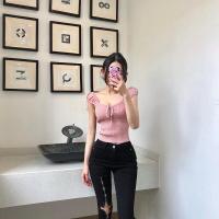 ราคา FASHIONJEANS พร้อมส่ง เสื้อไหมพรม ผูกเชือกด้านหน้า เอวลอย แขนสั้น ผูกโบว์ด้านหลัง สุดเซ็กซี่ 56008 (12376894449)