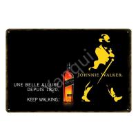 ราคา Keep Walking จอห์นนี่วอล์คเกอร์วิสกี้เบียร์โลหะดีบุกโลโก้ลูกแดงโกลเด้นป้ายผนังไวน์โปสเตอร์บาร์ปาร์ตี้ตกแต่งบ้าน YN189 20 30 ซม (20264961973)