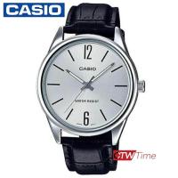 ราคา Casio Standard นาฬิกาข้อมือ สายหนัง รุ่น MTP V005L 7BUDF หน้าเงิน (220495711)