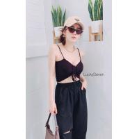 ราคา เสื้อสายเดี่ยวไหมพรมเชือกรูดด้านหน้า น่ารักกรุบกริบผ้านุ่มไม่บาดผิว งานสวยมาก free size แมทซ์ง่าย (8669562583)
