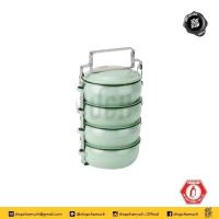 ราคา โปรดอ่าน ปิ่นโต ปิ่นโตเคลือบ บุษบา Penguin นกเพนกวิน เขียว ขาว เหลือง ลาย 14 2 14 3 14 4 14 5 1 เถา โปรดเลือก (19854454675)