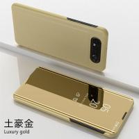 ราคา Samsung Galaxy A80เคสกระจกแบบแข็งเคสหนังพับได้กระจกอัจฉริยะ Samsung GalaxyA80 A 80 (12710177556)