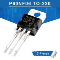 ราคา 5Pcs P60NF06 TO 220 STP60NF06 60N06 60NF06 TO220 N Channel 60V 60A MOSFET ทรานซิสเตอร์ใหม่แบบดั้งเดิม (465402016)