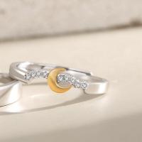 ราคา WHC Jewelry S925 แหวนคู่รักพระอาทิตย์และพระจันทร์เงินดีไซน์ดั้งเดิม (20409614835)