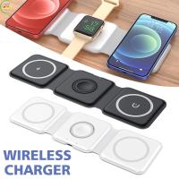 ราคา จำกัด Gratis Ongkir 3ใน1ตลับพับเก็บได้เครื่องชาร์จแบตเตอรี่ไร้สายแม่เหล็กชาร์จเร็วอุปกรณ์ชาร์จสำหรับ iPhone Watch หูฟังโทรศัพท์มือถือที่ชาร์จแบตเตอรี่โทรศัพท์การออกแบบสองจอแสงแสดงภาพ (19836281303)