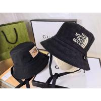 ราคา COD 22ss แบรนด์หรูออกแบบ Gucci X The North Face TNF Doublesides สีส้มผู้หญิงผู้ชายถังหมวกกีฬากลางแจ้ง Fishmen หมวกหมวก (16539426711)