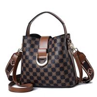 ราคา กระเป๋าทรงถังพิมพ์ลายสก๊อตกระเป๋าหิ้วผู้หญิงกระเป๋าสะพายหนัง PU อเนกประสงค์กระเป๋าลำลองผู้หญิงแฟชั่นของผู้หญิง (21170387825)