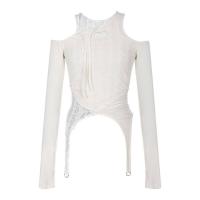 ราคา Muse Fashion เสื้อสีขาวน้ำนมแขนยาวปิดไหล่เชือกผูกเอวฉลุลายช่วงต้นฤดูใบไม้ผลิกางเกงกระโปรงสีดำเรียบง่ายแมทช์ลุคง่ายสำหรับผู้หญิง (18475947164)