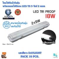 ราคา โคมไฟกันน้ำกันฝุ่นพร้อมหลอดไฟ LED T8 9 วัตต์ 2 หลอด โคมกันฝุ่น โคมกันน้ำ โคมไฟติดภายนอก โคมไฟติดบ้าน โคมไฟสำเร็จพร้อมหลอดนีออน LED แสงสีขาว DAYLIGHT IWACHI แพ็ค 10 ชุด (2995126811)
