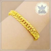 ราคา มีเก็บเงินปลายทาง สร้อยข้อมือทอง สี่เสา ทองปลอม หมุดเงาตัดลาย หุ้มทองแท้ เกรดพิเศษ น้ำหนัก 3บาท ยาว 20CM ชุบด้วยเศษทอง งานเคลือบแก้ว ผลิตจากเศษทองเยาวราช gold Bracelet สร้อยข้อมือโซ่ กำไลคู่ ข้อมือ1สล