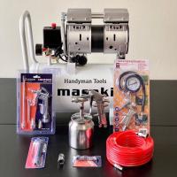 ราคา รับประกัน 1 ปี เต็ม Masaki ขนาด 30L ถังลม ปั๊มลม ปั๊มลมออยฟรี 30 ลิตร อัพเกรด 1000 W พร้อมอุปกรณ์ 6 อย่าง กาพ่นสี KANTO กระป๋องล่าง เสียงเงียบ ดูแลง่าย (19165406822)