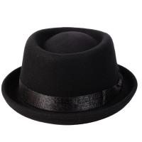 ราคา วินเทจพายหมูหมวกผู้ชายปีกกว้างผ้าขนสัตว์สักหลาด Fedora หมวกสีดำโบสถ์แจ๊สริบบิ้นสักหลาดปานามาเครื่องประดับหมวกสุภาพบุรุษ (19831204573)