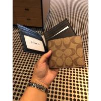 ราคา กระเป๋าสตางค์ชาย COACH Double BILLFOLD WALLET IN SIGNATURE CANVAS แบบมีไส้และแบบไม่มีไส้ (19421662998)
