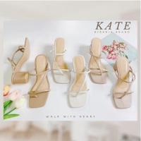 ราคา ส่งจากกรุงเทพ KATE รองเท้าส้นกลมแฟชั่น สูง 2 นิ้ว สวยหรูมาก เท้าไม่เรียวบวกเพิ่ม (8779036755)