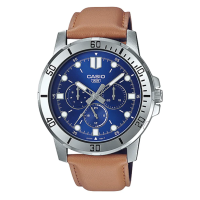 ราคา นาฬิกา Casio รุ่น MTP VD300L 2E นาฬิกาผู้ชาย สายหนังสีน้ำตาล หน้าปัดน้ำเงิน สุดเท่ห์ องใหม่ของแท้100 ประกันศูนย์เซ็นทรัลCMG 1 ปี (13579238416)