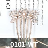 ราคา Exquisite Crystal Flower Hair Accessories wedding hairpin national hair comb retro national style dish hair insert comb (14420126353)