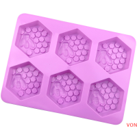 ราคา VON แม่พิมพ์ซิลิโคนทำสบู่3D 6ชิ้นแม่พิมพ์ซิลิโคนรูปผึ้งทำด้วยมือแม่พิมพ์สบู่แฮนด์เมดแบบทำมือแม่พิมพ์เค้กรังผึ้งโฮมเมด (21282443460)